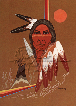 The Keeper, Native American Man, portrait, feathers, tipi